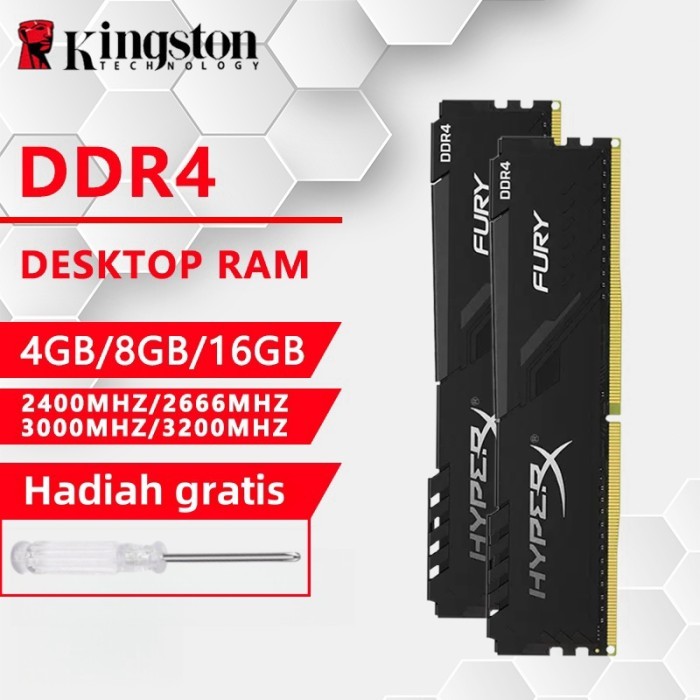 Kingston Hyperx Fury Desktop Ddr4 Ram 8Gb 16Gb Dimm Game Memory