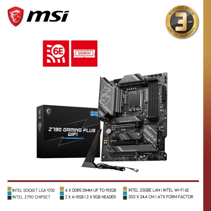 MSI Z790 GAMING PLUS WIFI MOTHERBOARD INTEL Z790 LGA 1700 DDR5 ATX