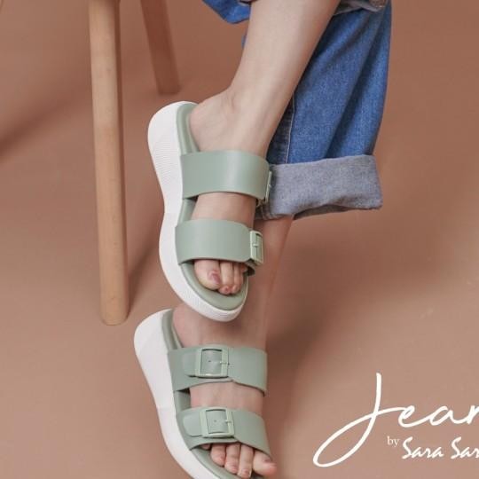 Sandal Casual Wanita Sara Sara Jean Sendal Wedges Cewek Strap Empuk
