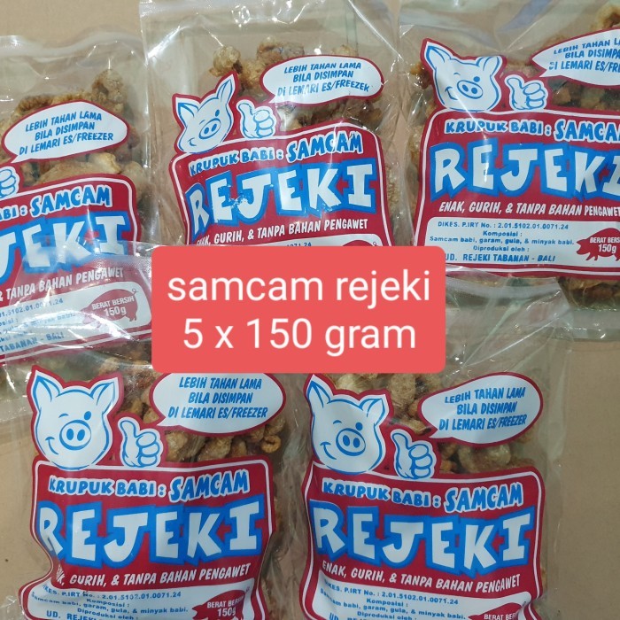 

Samcam Rejeki 5pcs x 150gr - Krupuk Babi - Samcan - Bali