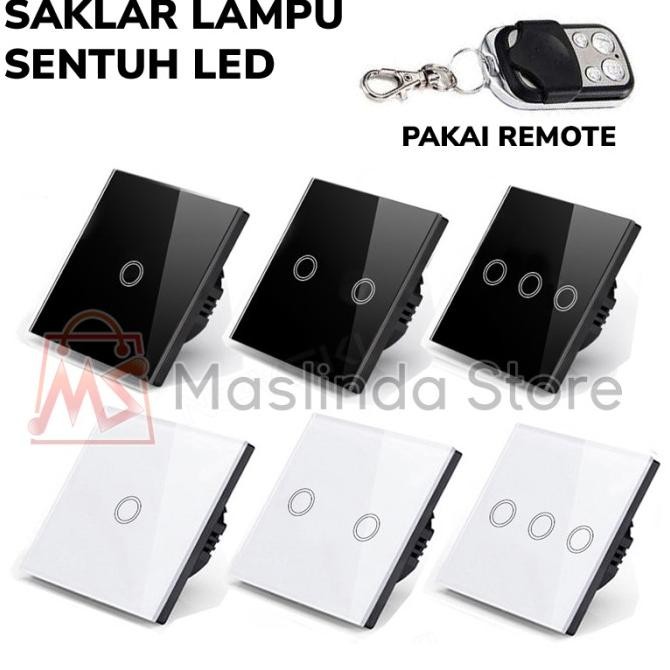 Saklar Lampu Layar Sentuh Smart Touch Panel Kaca LED With Remote