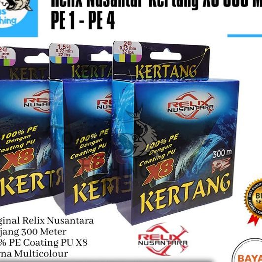 Senar Benang Pancing Pe Relix Nusantara Kertang X8 300 Meter (Pe 1 - Pe 4) - Engkus Fishing