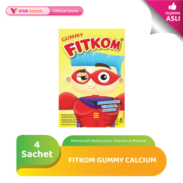 Fitkom Gummy Calcium Memenuhi Kebutuhan Vitamin & Mineral (4 Sachet)