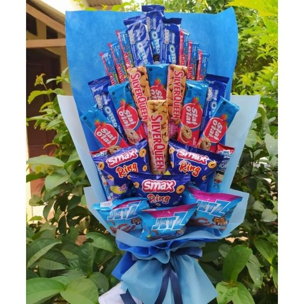 

g-24 (B) Buket Snack Silverqueen BESAR PREMIUM /paket/bingkisan Snack Ulang Tahun/Ultah/ Wisuda/Kado/Hadiah Murah