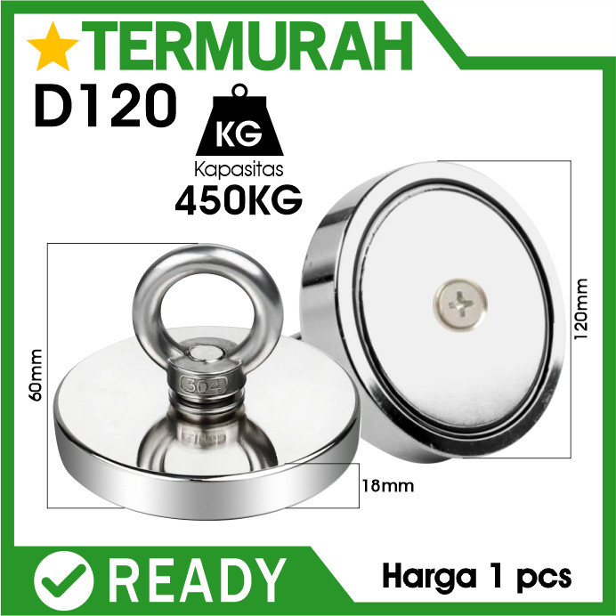 

```````] Magnet Neodymium Kuat Bulat Magnet Fishing pencari harta karun logam