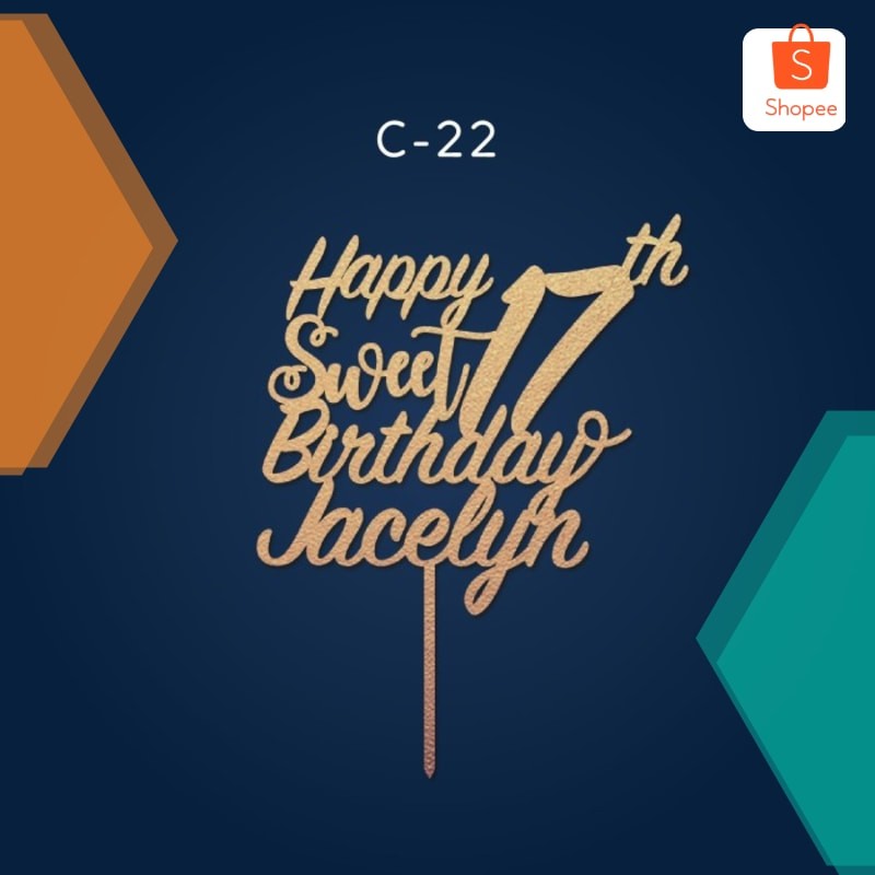 Terlaris C-22 / HAPPY BIRTHDAY TOPPER / BISA REQUEST TULISAN / CAKE TOPPER Keren