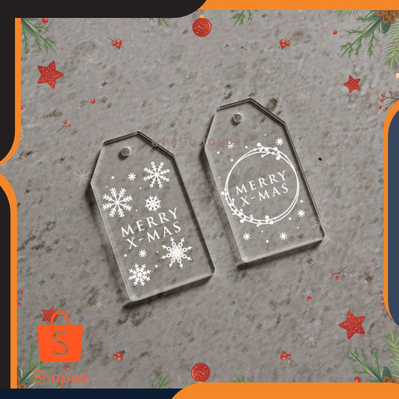 

Murah Christmas Tag Akrilik | Tag Natal | Christmas Label Hampers Tag Elegan