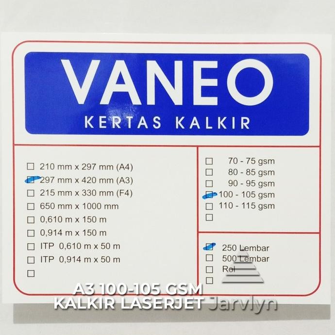 

Kertas Kalkir A3 100 gsm