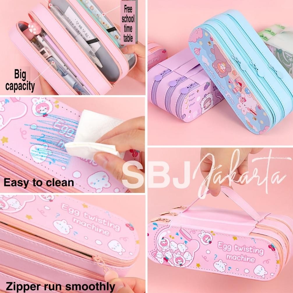 

ew-98 Tempat Pensil Kotak Pensil 3 Layer Korean Style Pensil Case SBJ-PC3L Premium