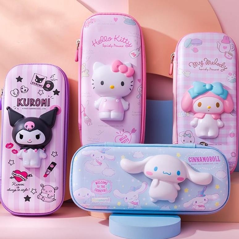 

KOE-1116 CODSanrio Pu Large Capacity Pencil Case Kawaii Hello Kitty Cinnamoroll Melody School Pencils Bag Pouch Pen Case Supplies Stationery Premium