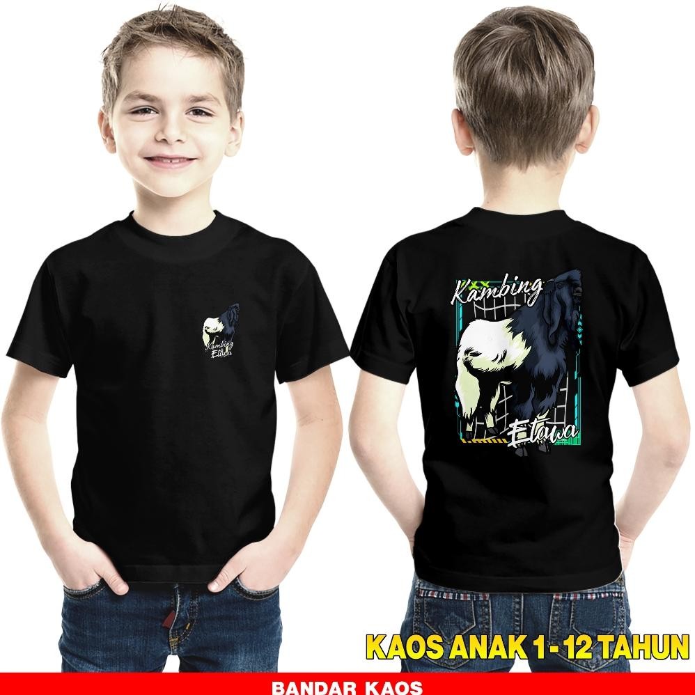 Limited Kaos Anak Qurban Kambing Hitam Usia 1-12 Tahun - Kaos Premium - Baju Anak Cowok Cewek - Baju