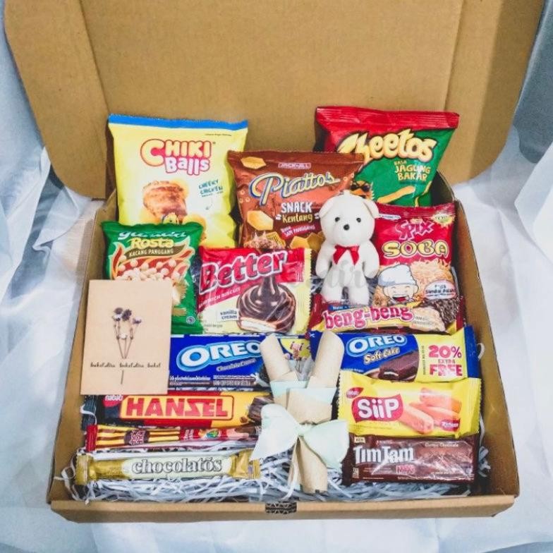 

gh-6 snack box gift box hampers snack a b c free kartu ucapan + bubble wrap Original