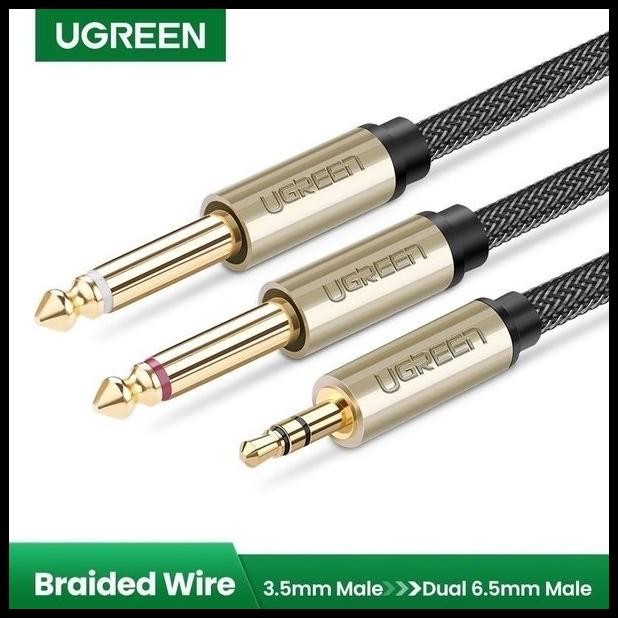 Ugreen Kabel Audio Aux 3.5" Hp Laptop Ke 6.5 Ts 6.35 To Mixer Speaker