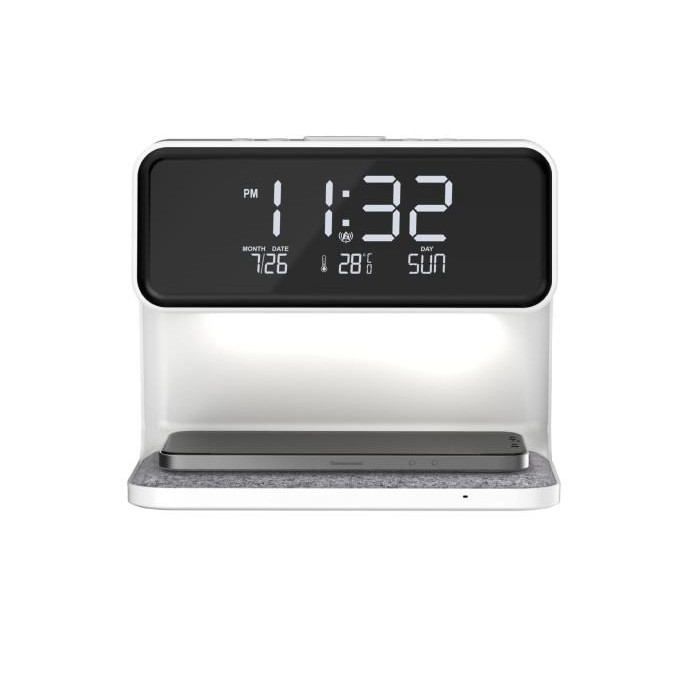 

VYRGO Jam Meja Digital Wireless Charging Alarm Led Clock Desk Lamp CS