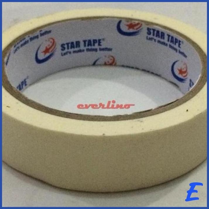 

| EV | STAR 24 MM / 1 INCH MASKING TAPE ISOLASI LAKBAN SELOTIP KERTAS