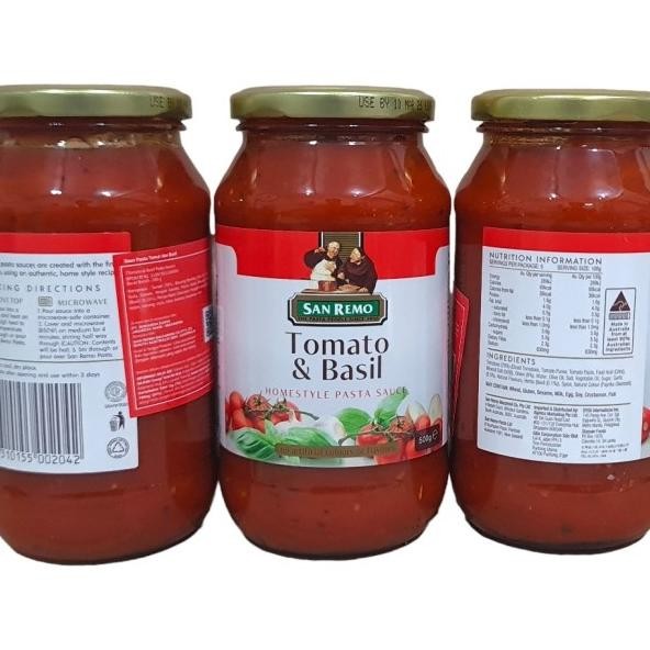 

San Remo Saus Saos Pasta Sauce Spicy Tomato & Basil Tomat Pedas 500Gr