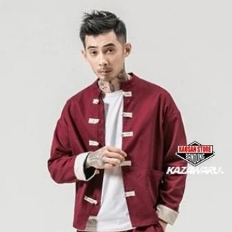 Cheongsam Pria Baju Kemeja Ip Man Ipman wing Chun Mandarin Koko Muslim