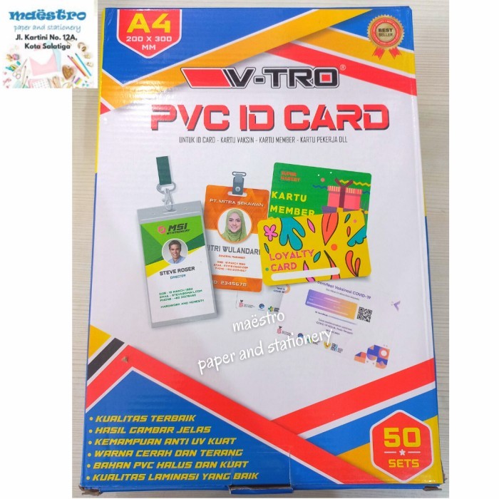

Terbaru!!! PVC ID CARD / Bahan ID CARD / V-TEC 200mm x 300mm / Isi 50Sets