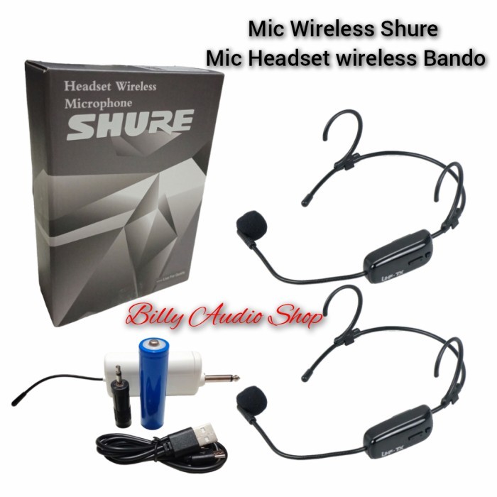 Ready Mic Wireless Shure Headset Bando 2 Mic Charger