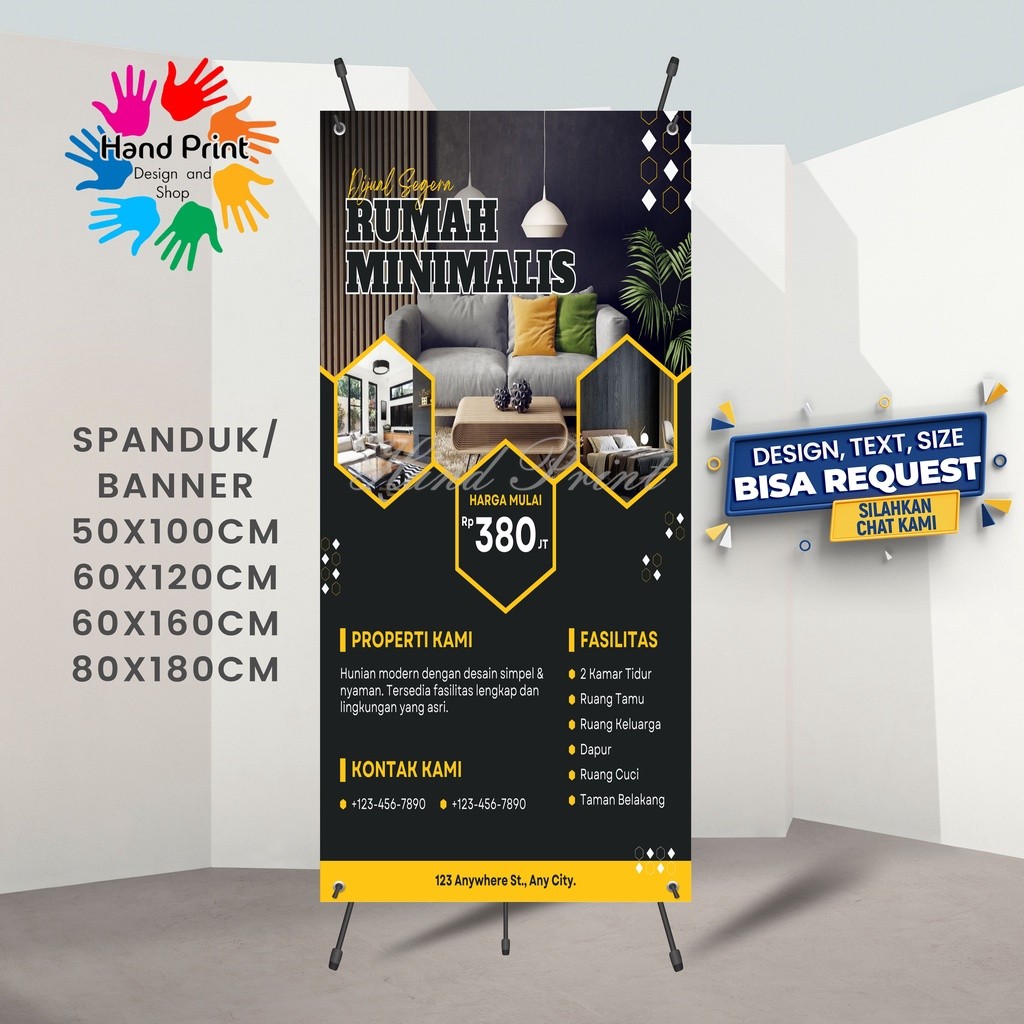 Spanduk Banner MMT Promosi Jual Rumah Sewa Rumah Kontrakan Kosan Jual Tanah B