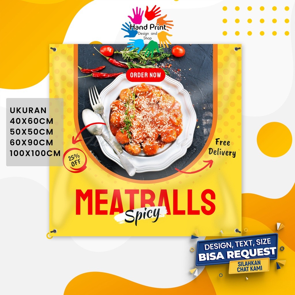 Cetak Spanduk Banner Jualan Bakso Pedas Seblak Pedas Bakso Mercon Jeletot Spanduk Custom