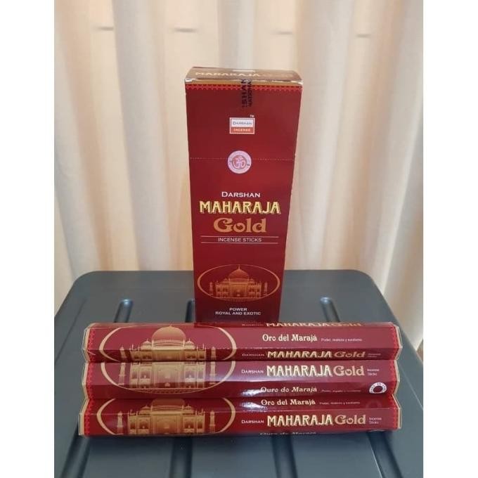Kualitas terbaik] ECER Dupa India Aromaterapi Hexa Darshan Maharaja Gold LONG PANJANG