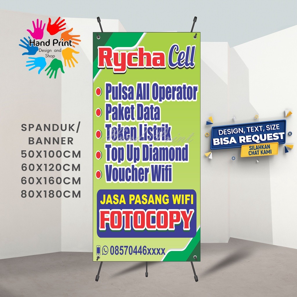 Spanduk Banner MMT Konter HP Jual Pulsa Service HP Jual Beli HP