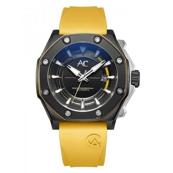 Jam Tangan Alexandre Christie AC Collection Chronograph Pria  Original Yellow Rubber 9601 MARTBBAYL