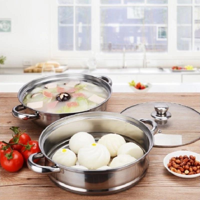 Panci Serbaguna Cookware Enamel Stainlis Pnci1 Set Lengkap Promo Murah Pnci Stainless Mpasi Tebal Al