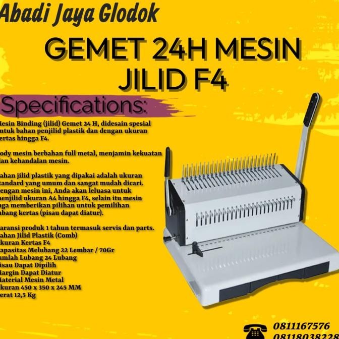 

GEMET 24H MESIN JILID F4 ORIGINAL DAN TERPERCAYA