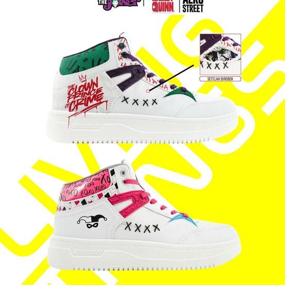 X The Joker | X Harley Quinn - Sepatu Sneakers Casual Pria Wanita Aero License Lited Edition