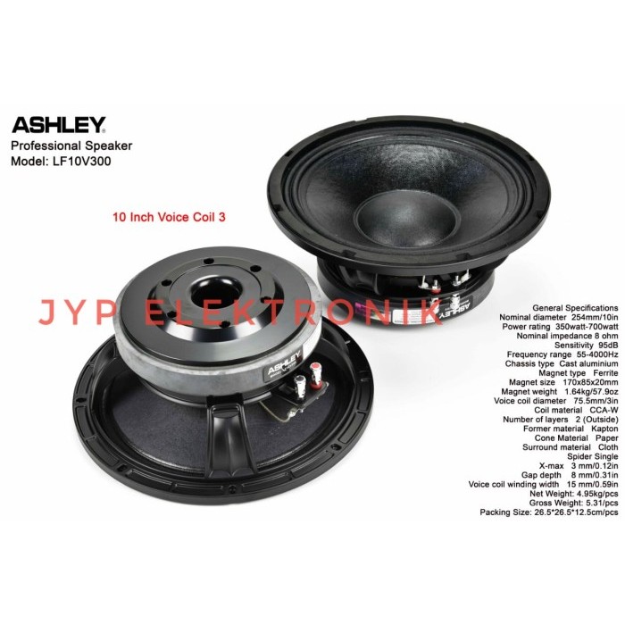 speaker ashley LF10V300/LF10 V300/LF 10 V300 10inch original