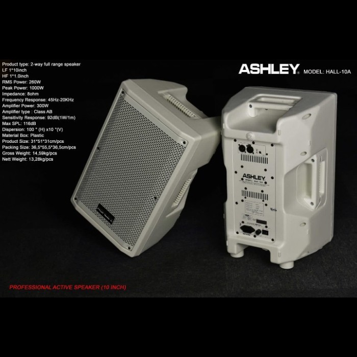 Speaker Aktif ASHLEY HALL 10A / HALL-10A / HALL10A 10 INCH ORIGINAL