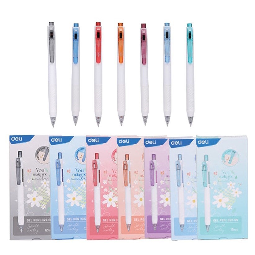 

DELI - A200/EG22 Colorful Gel Pen / Gel Pen 12 Pilihan Warna 0.5mm Retractable
