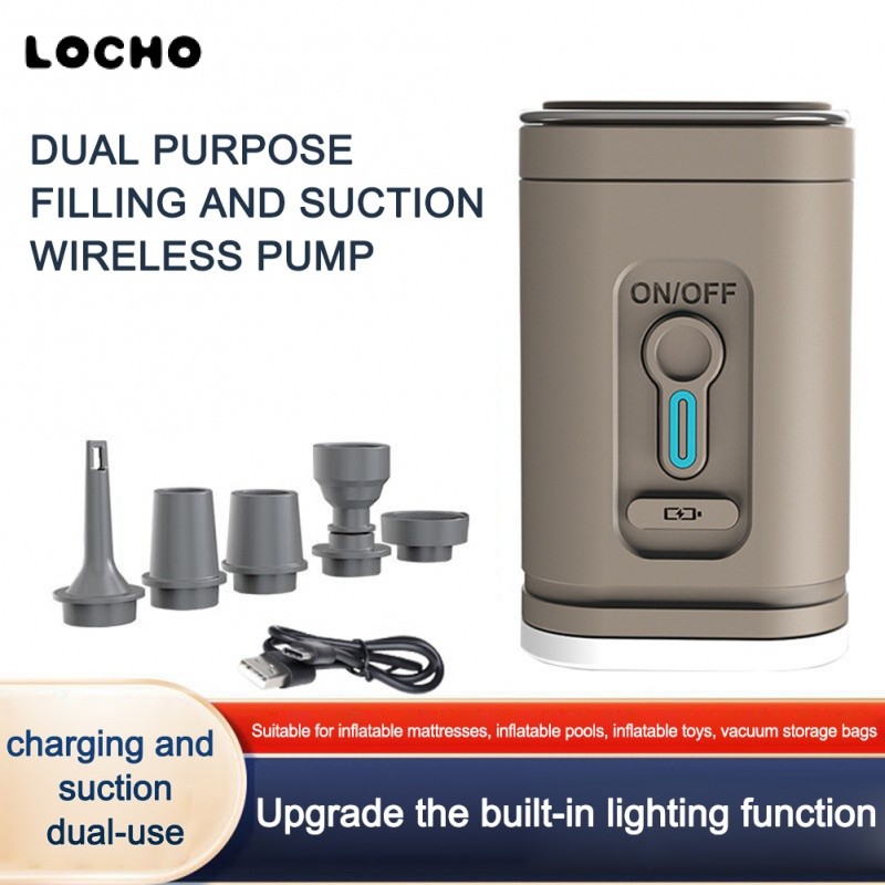 3 dalam 1 Berkemah Lampu Berkemah Pompa Udara Listrik Kompresor Udara Handheld USB Ulang untuk Banta