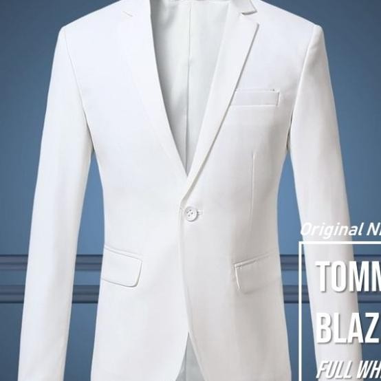 Blazer Korea Pria Slimfit Tommy Full White High Twist Nikayu