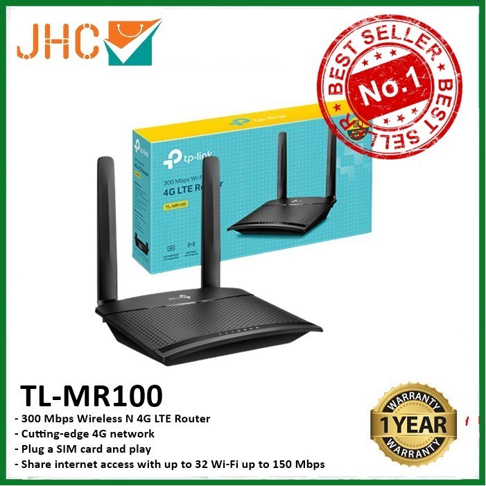 TP-Link TL-MR100 300Mbps Wireless N 4G LTE Router Modem SimCard MR 100