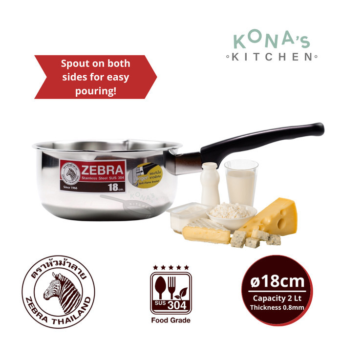 NEW SERIES ZEBRA SAUCE PAN 18 CM (166308) / PANCI SUSU STAINLESS STEEL ORIGINAL QUALITY