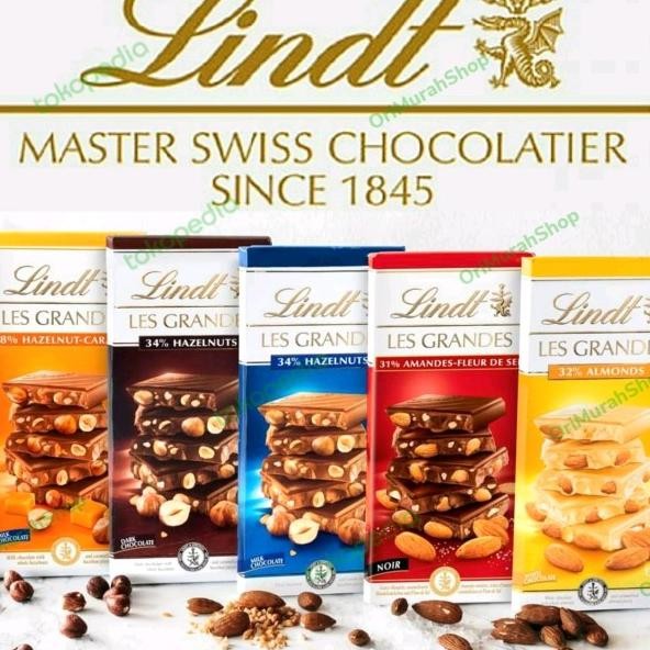 

Coklat Lindt Les Grandes Chocolate Lk Dark Cokelat Almond Hazelnut