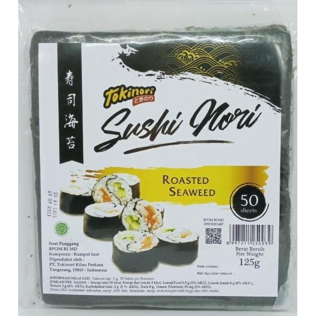 

Sushi N - N Tokin 50 Lembar/Sheets, Roasted Seaweed (Rumput Laut Panggang) - Tokin Seaweed, N Sushi-Onigiri-Ramen, N Terbaik Dari Ichin Dan Sakkao Warna Hijau Gelap Tidak Tipis, Halal Praktis