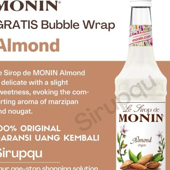 

Monin Almond Syrup 70 Cl 700 Ml / Sirup / Cafe / Kedai / Kopi / Shop