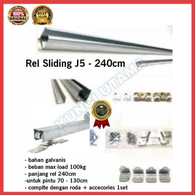 Rel Pintu Sliding J5 240Cm Rel Pintu Gantung 2.4M Rel Geser Hd 100Kg