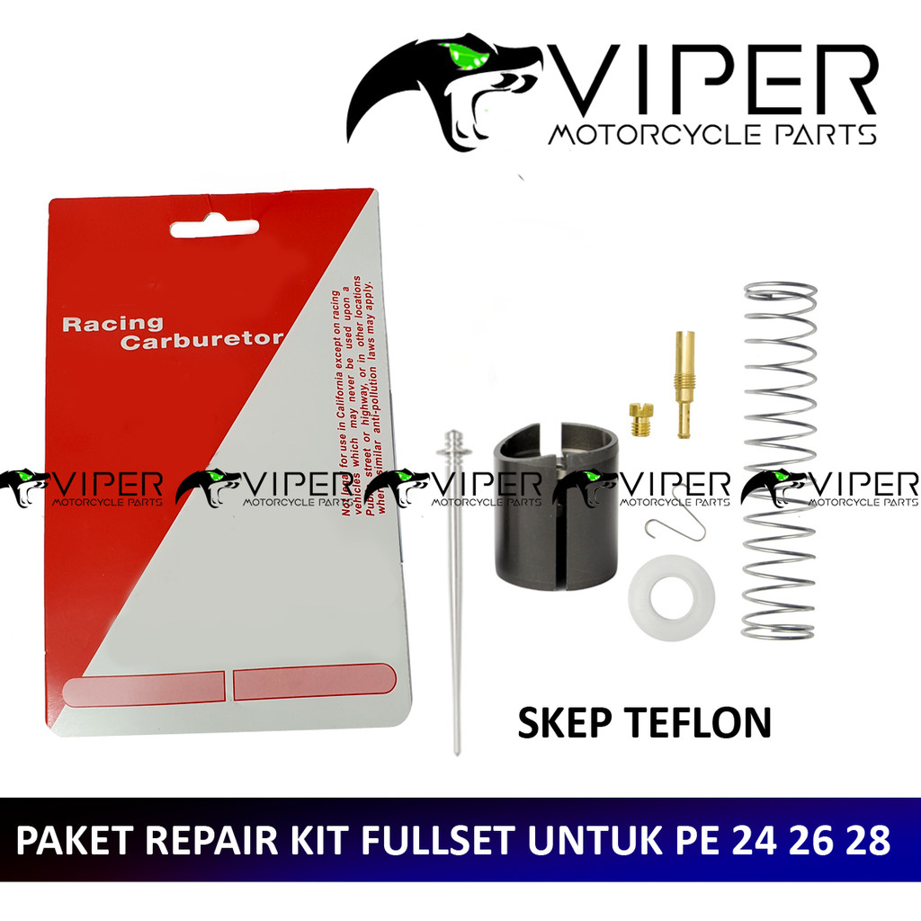 (SALE) PAKET SKEP DAN PISTON KARBURATOR PE24 PE26 PE28 PE30 TERMASUK JARUM NOZZLE PILOT MAIN JET TEF