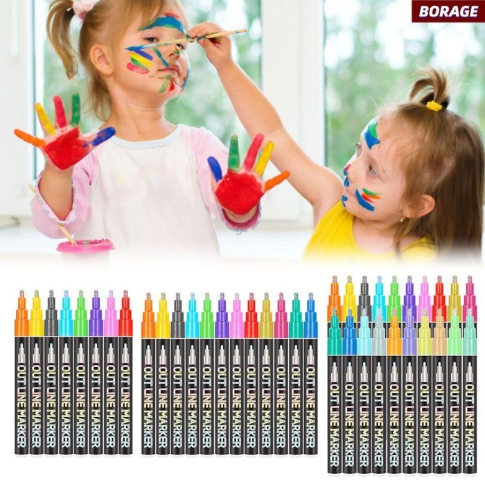 

Vee Borag Pena Garis Ganda Kantor Perlengkapan Sekolah Akun Tangan Natal