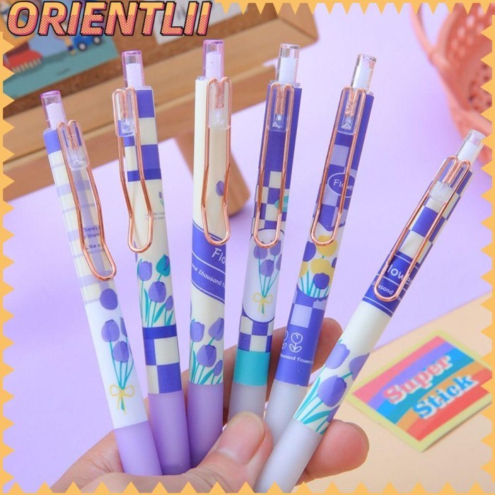 

Vee Orientlii 6Pcs /Set Pena Gel Perlengkapan Kantor Sekolah Kartun Dengan