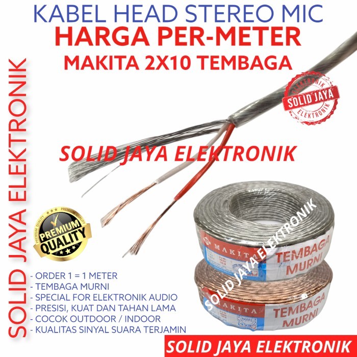 Terlaris Kabel Stereo Makita Gold Kabel Head Heat Microphone Kecil Isi 3