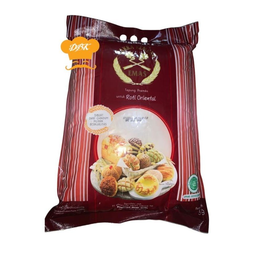 

TEPUNG CAKRA KEMBAR EMAS ROTI ORIENTAL 5kg cakra mas premium LJ
