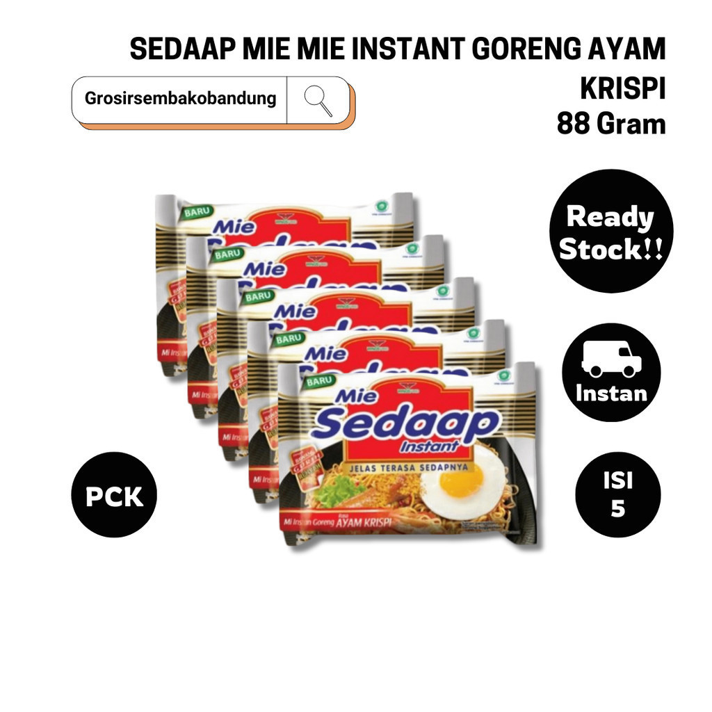 

SEDAAP MIE MIE INSTANT GORENG AYAM KRISPI PCK 88g - 5 Pcs - Kota Bandung