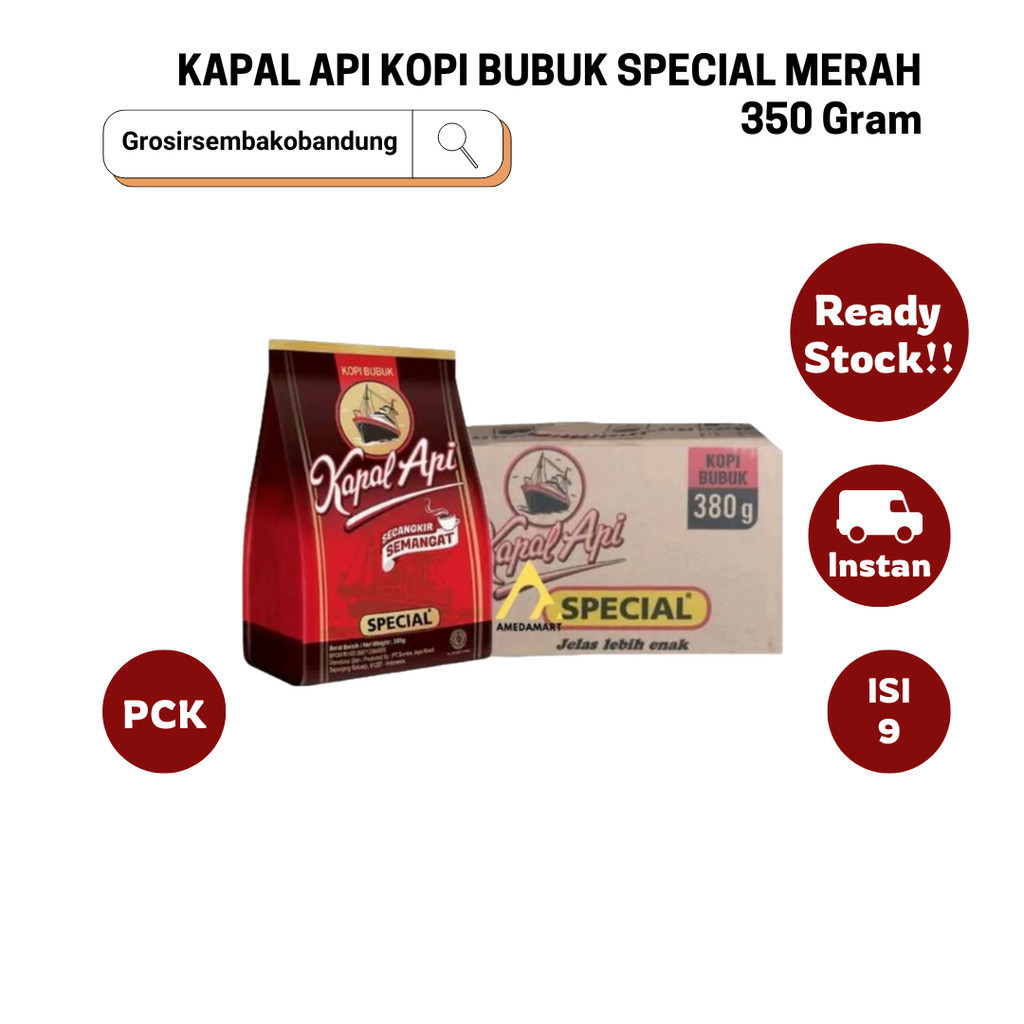 

KAPAL API KOPI BUBUK SPECIAL MERAH PCK 380/350g - 1 DUS - KOTA BANDUNG