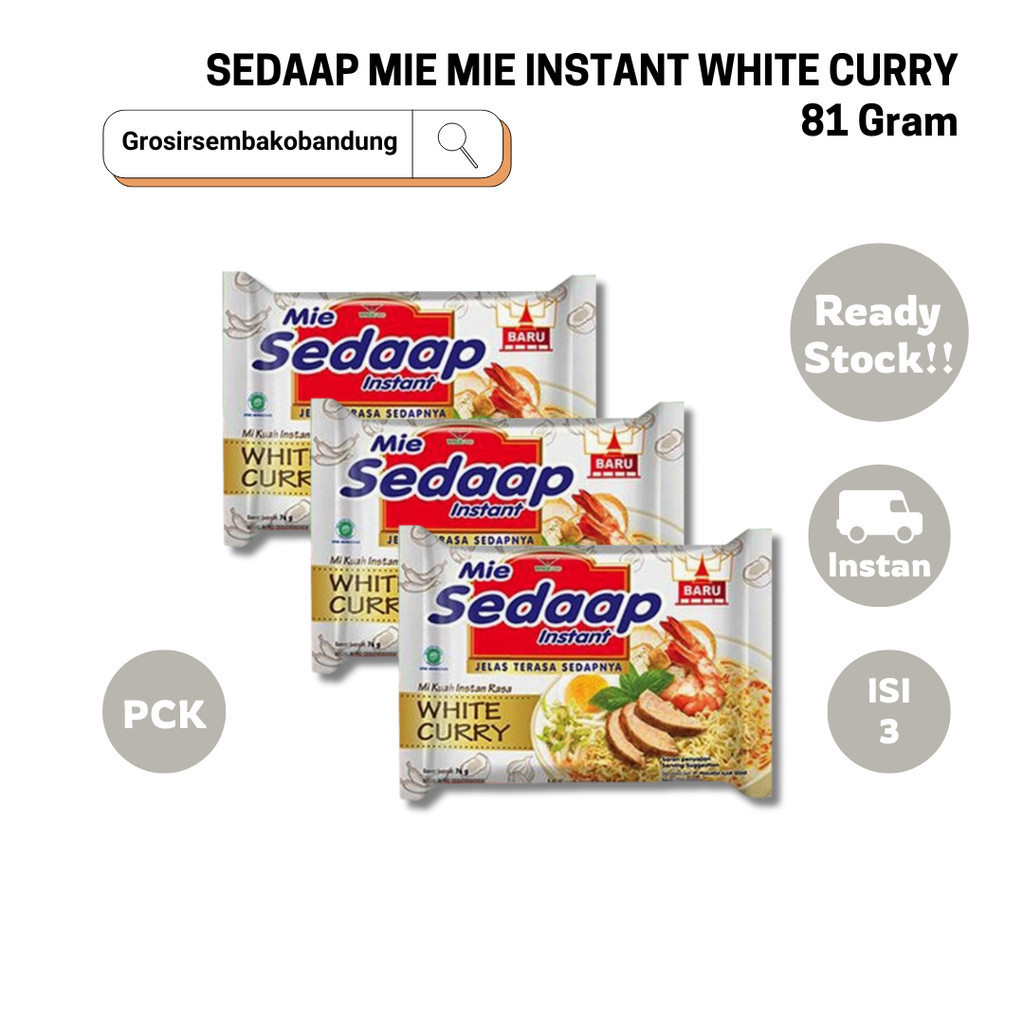 

SEDAAP MIE MIE INSTANT WHITE CURRY PCK 81g - 3 Pcs - Kota Bandung